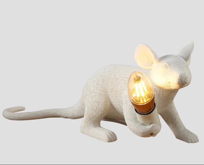 crawl mouse type Artpad скульптура из смолы Мышь Крыса Настольный светильник E14 держатель лампы ночник настольная лампа украшение прикроватная комната для гостиной подарок для детей - Цвет корпуса: crawl mouse type
