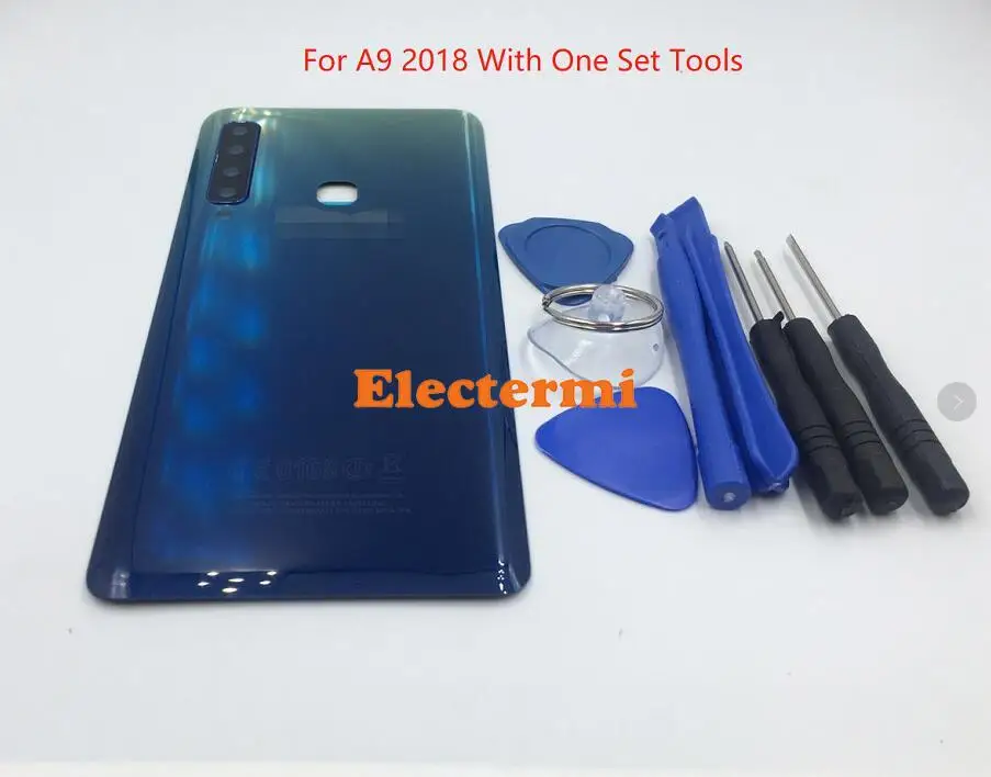 Крышка батарейного отсека A9 2018 со стеклянным объективом для камеры Samsung A9S A920 A920F
