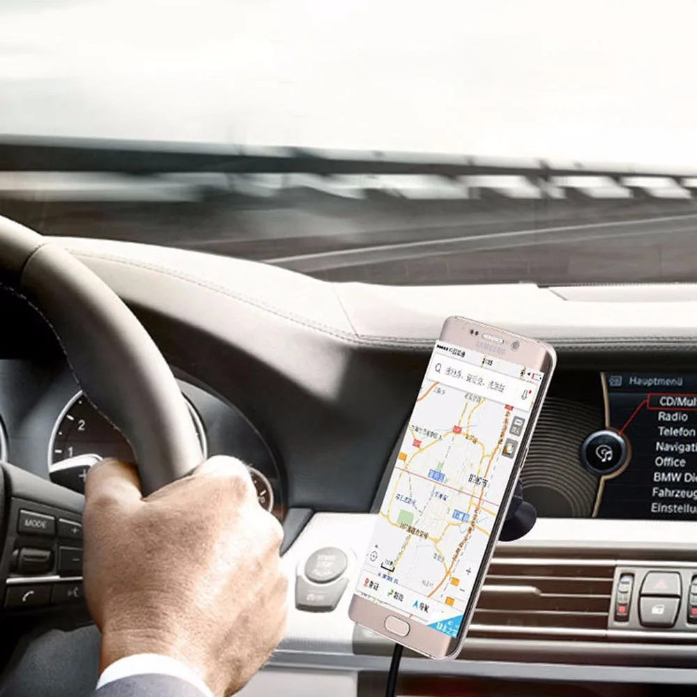 Беспроводная зарядная док станция Qi с поворотом на 360 градусов автомобильный