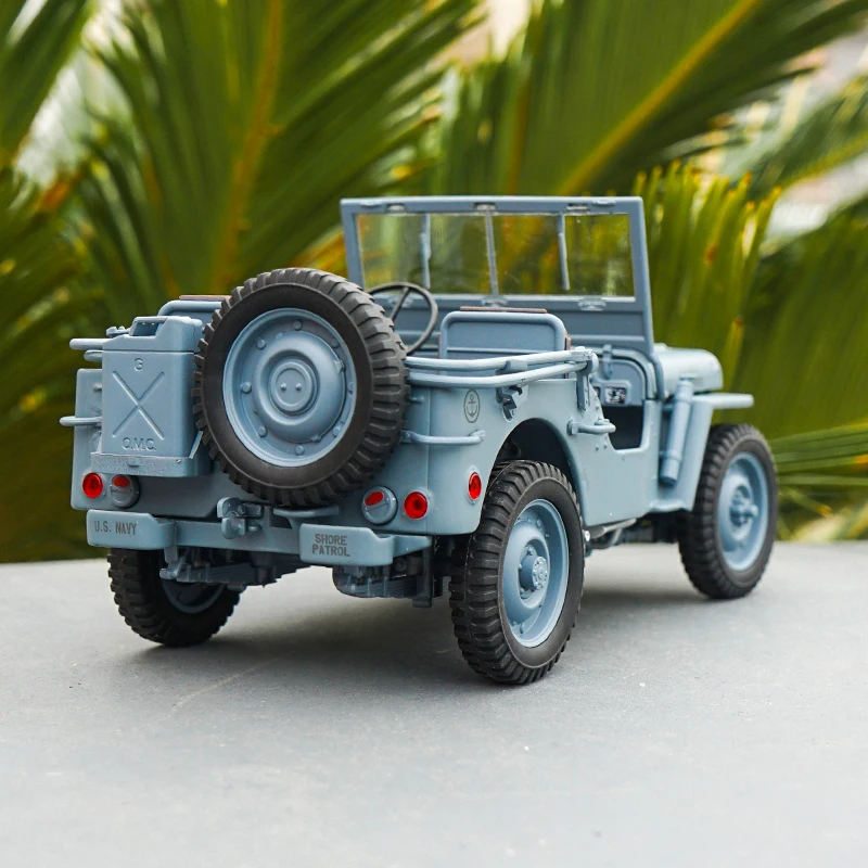 Welly 1:18, 1/4 тонны, американский Армейский Джип WILLYS, верхняя часть, литая под давлением, модель автомобиля, игрушки для мальчиков, подарки, оригинальная коробка