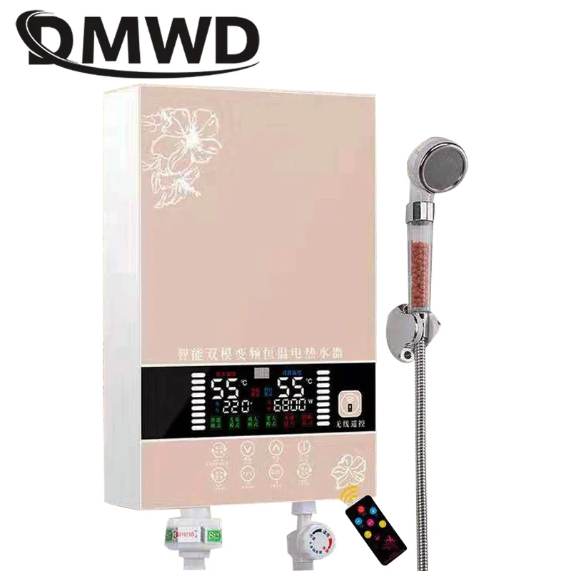 Gold color DMWD 5500 Вт Электрический мгновенный нагреватель воды для ванной и кухни мгновенный проточный нагрев водопроводного крана светодиодный дисплей температуры - Цвет: Gold color