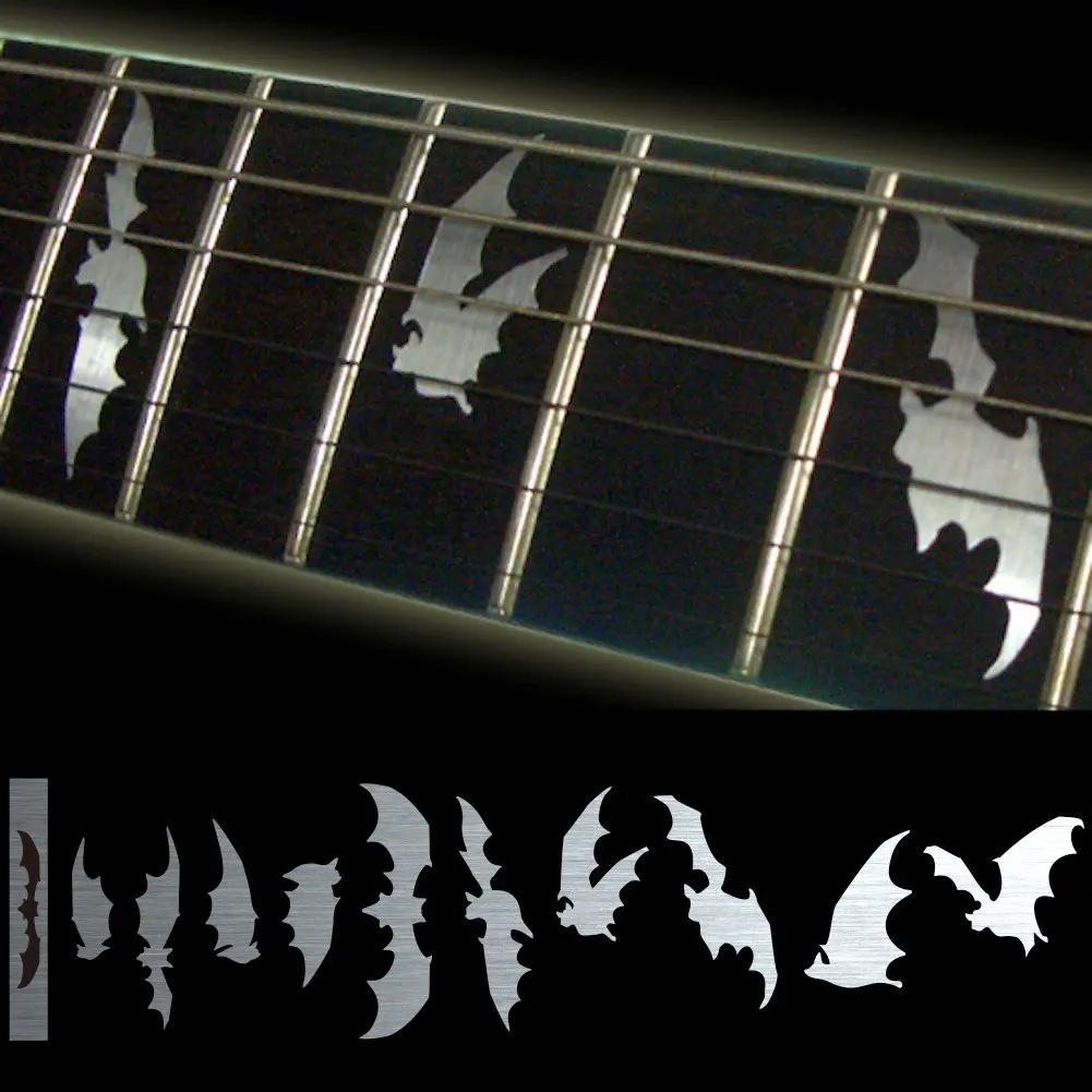 Маркеры Fretboard с инкрустацией наклейки для гитары и баса летучая мышь