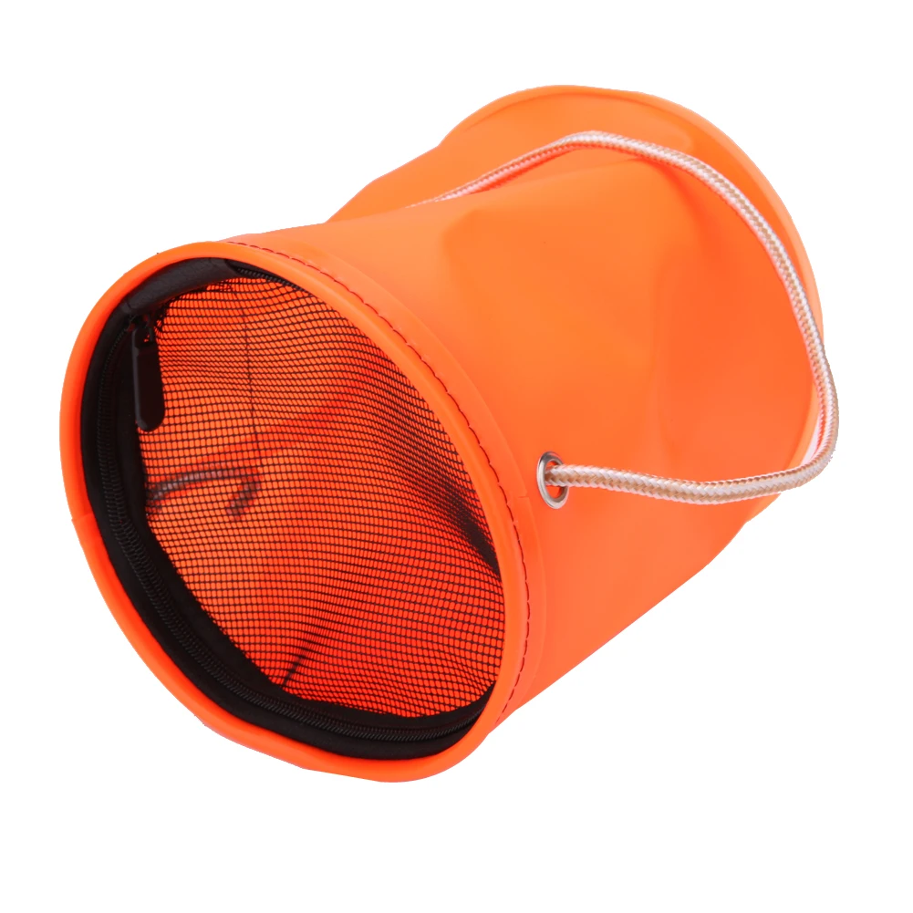 Portable EVA Foldable Shrink Live Fish Water Bucket with Rope Belt Outdoor Camping Fly Carp Fishing Tackle Tool Accessories | Спорт и
