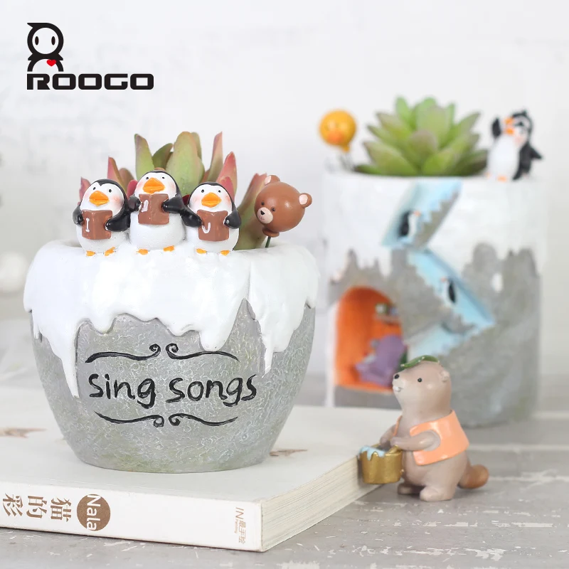 Цветочный горшок Roogo 1 шт. маленький для растений современный