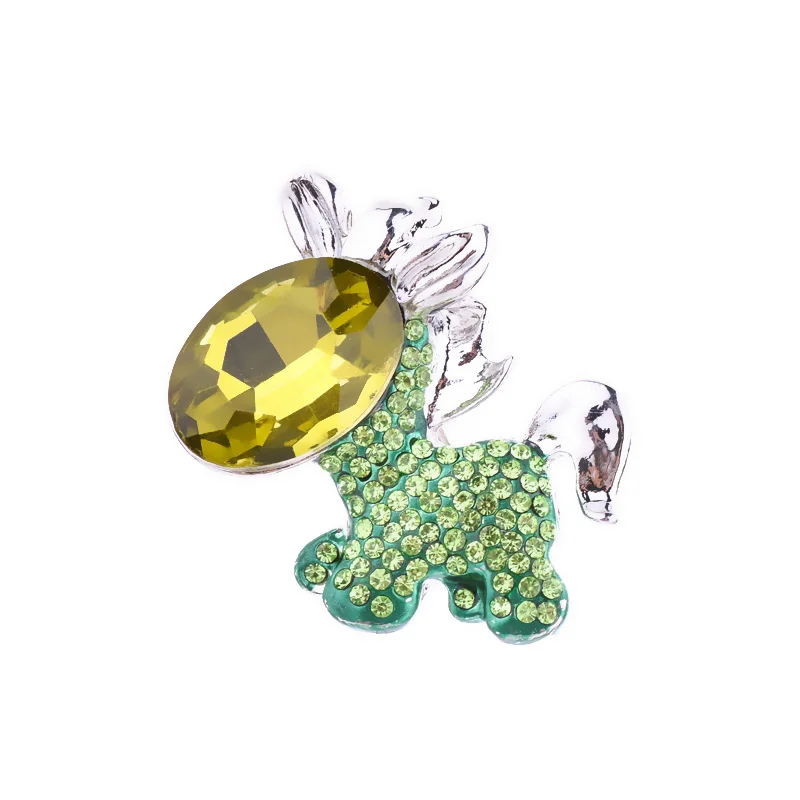 New Alloy Enamel Animal Jewelry Cute Unicorn Horse Brooch Pins Bright-colored Rhinestone Crystal Brooches For Children Gift | Украшения и