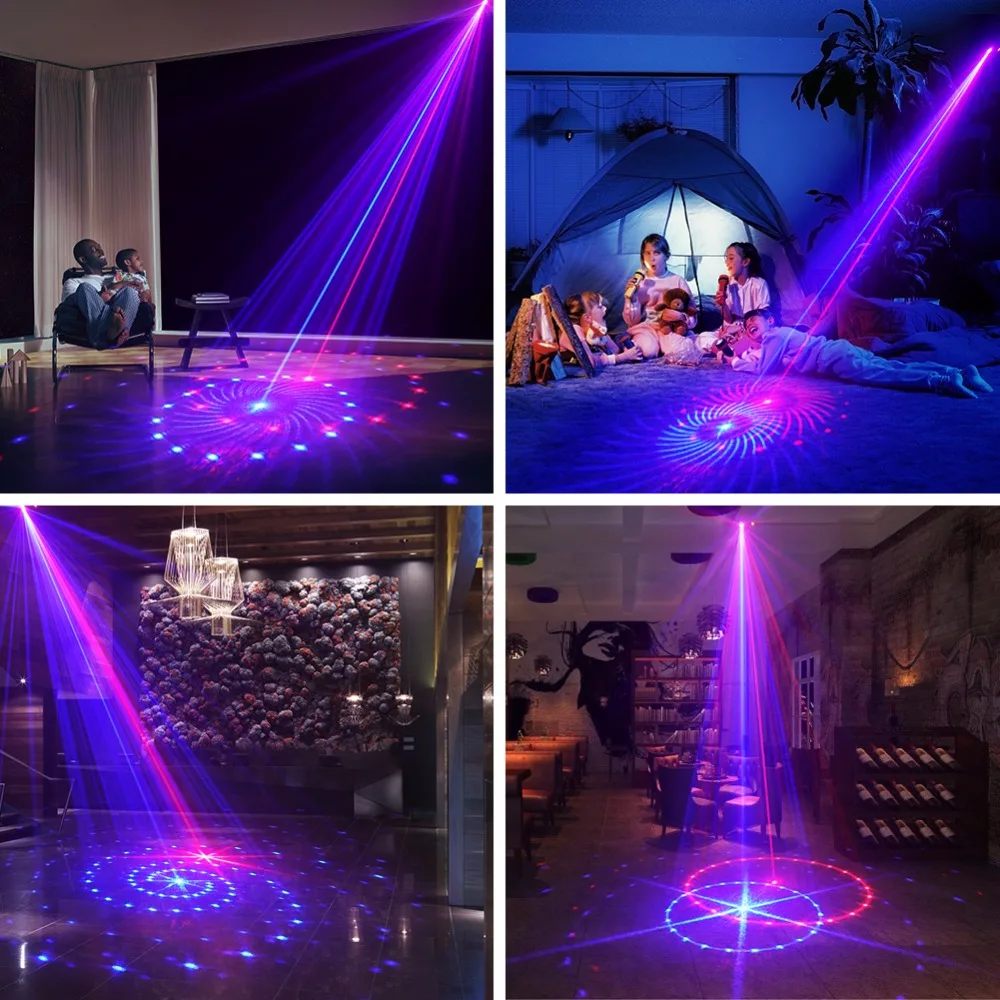 SUNY 12 RB Patterns Laser Light Blue LED Stage Sound Activated Gobo Projector Show for Club Bar DJ Disco Home Party(Z12RB) | Лампы и