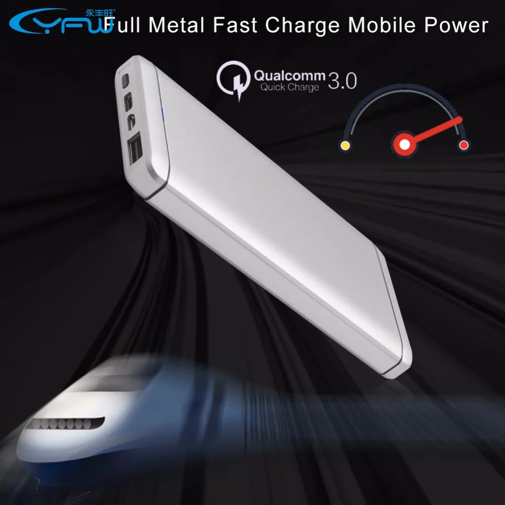 Yfw Quick Charge 3.0 QC Запасные Аккумуляторы для телефонов 10000 мАч быстрой зарядки