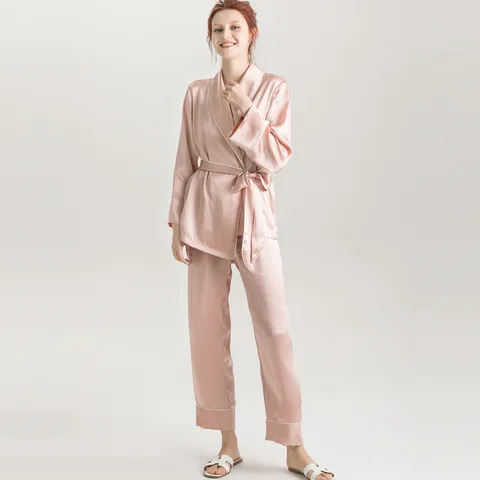 SuyaDream женские шелковые пижамные комплекты розового цвета
