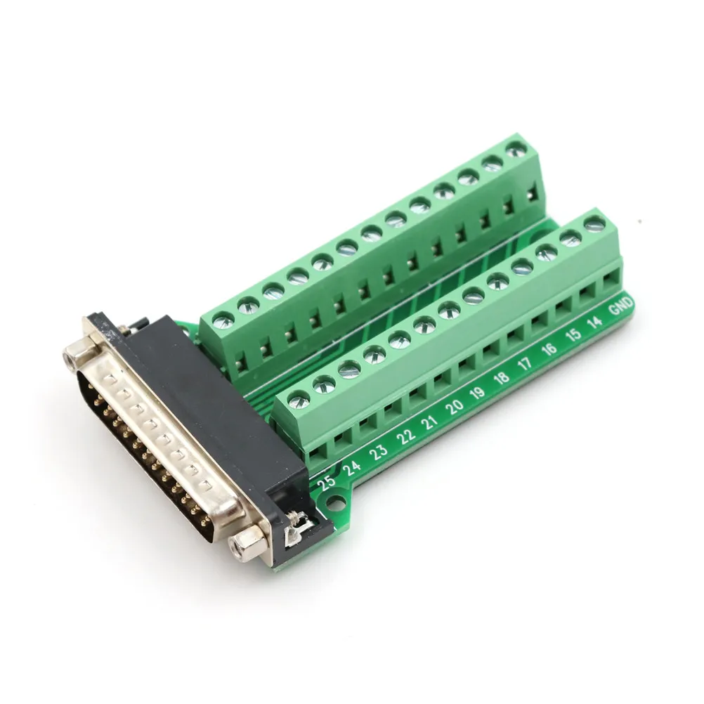 1 шт. DB25 мужской 25Pin Plug Breakout печатной платы 2 ряда терминалы инструменты для