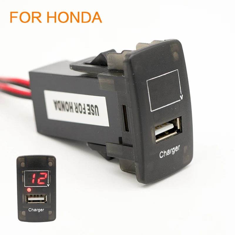 1 шт. автомобильное зарядное устройство USB с вольтметром дисплей 2 А usb порт для