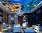 3d обои для потолка, с изображением подводного мира, рыб