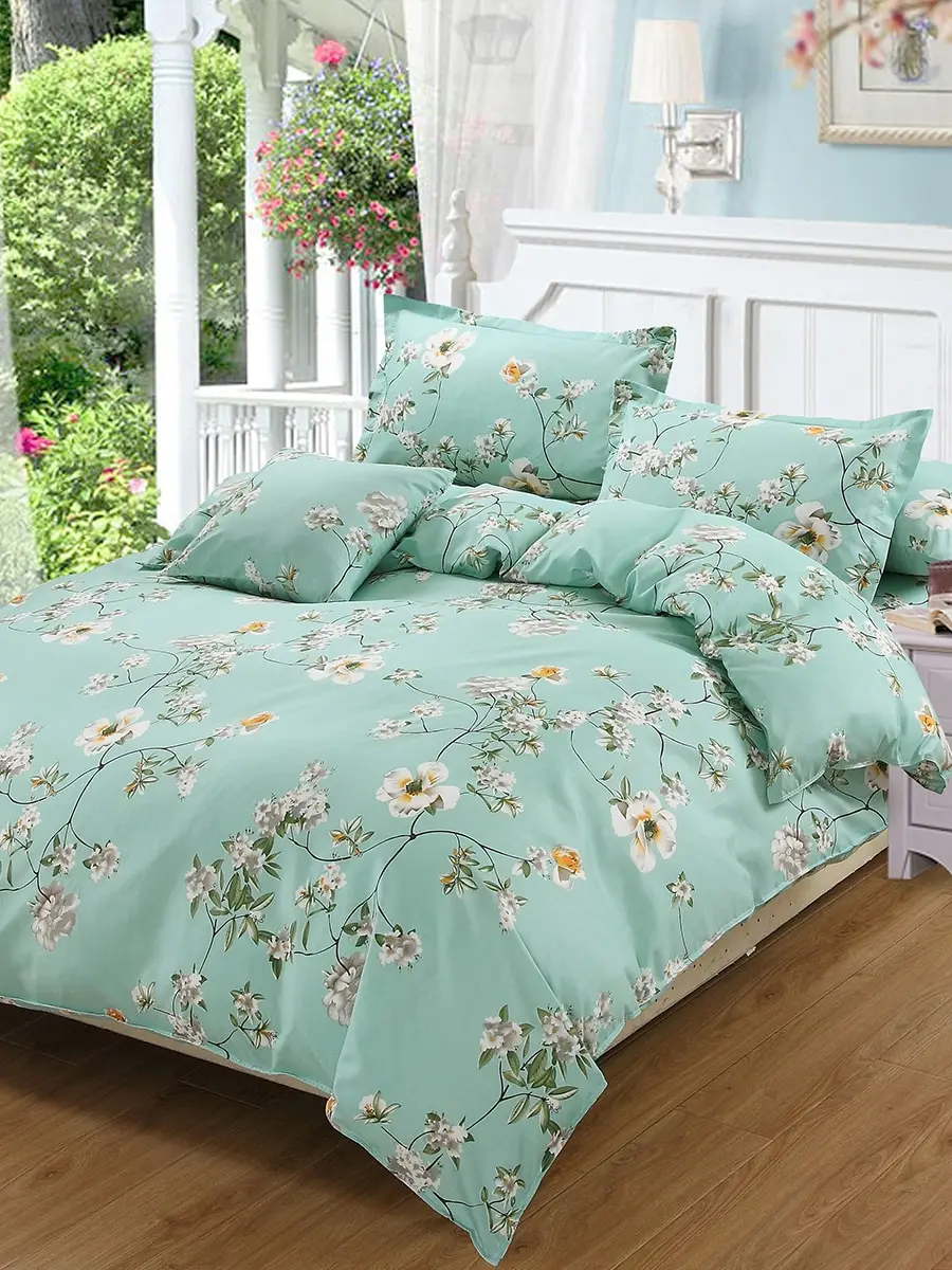 4 шт. пододеяльники свежий цветочный принт дышащие уютные постельные