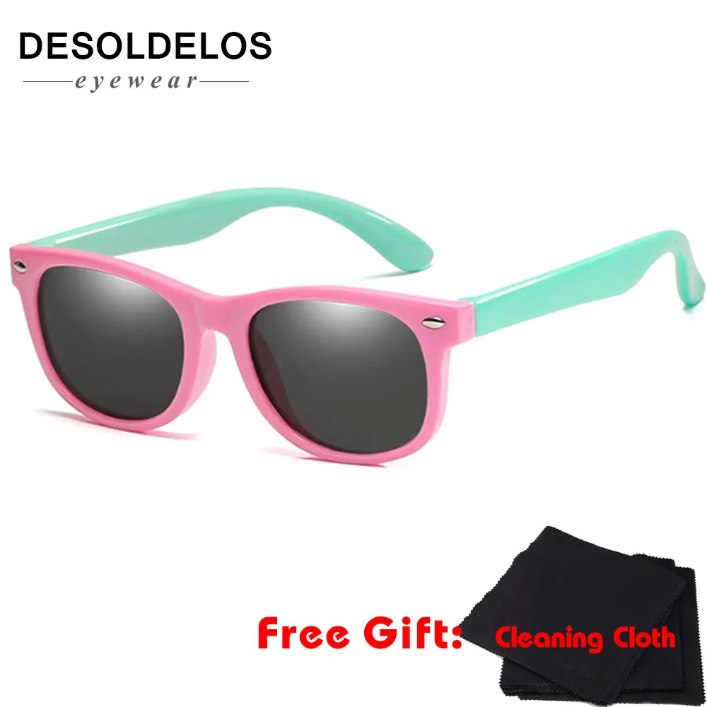 

2019 New silicone polarized children's sunglasses square men and women children glasses UV400 security brand soft sunglasses