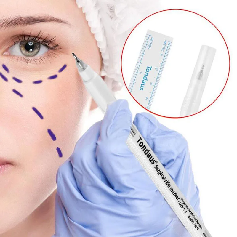 1 шт. хирургический маркер для кожи бровей татуировки с измерительной линейкой