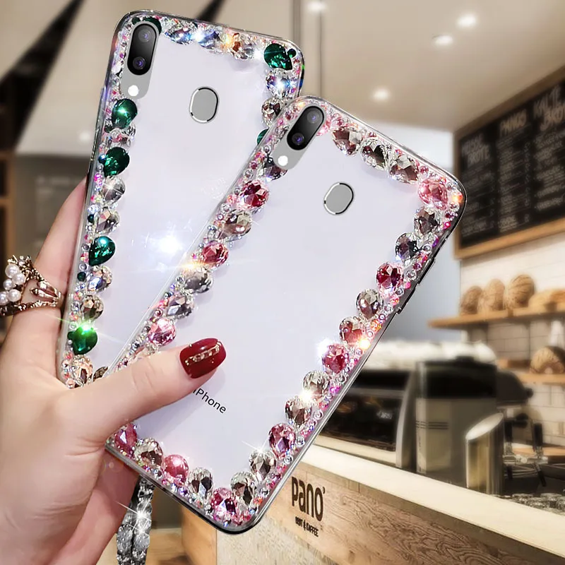 Mobile Phone Shell With Diamonds To Send White Beads For Samsung Galaxy M10 Personalized Simple Hard | Мобильные телефоны и
