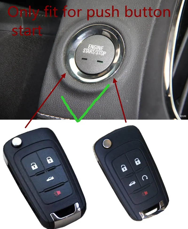 Кожаный Автомобильный Чехол для брелка с ключом Buick LaCrosse Regal Chevy Malibu Equinox GMC Terrain