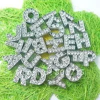 10p разноцветный Английский алфавит, стразы 8 мм A-Z Подвески с буквами DIY Аксессуары подходят 8 мм браслет и ошейник для домашних животных