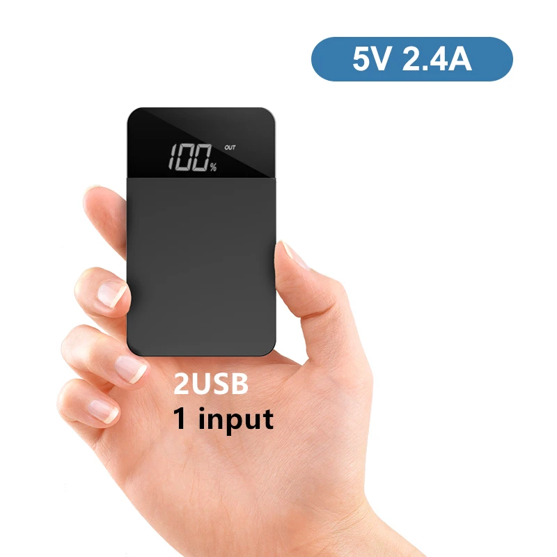 Black1 ROCK Mini 10000 мА/ч внешний аккумулятор с цифровым дисплеем, двойной USB внешний аккумулятор, повербанк питания для iphone XS Max Xiaomi - Цвет: Black1