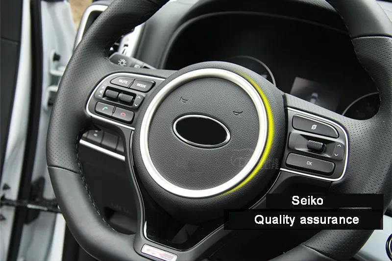 Автомобильные круглые чехлы на руль хромированная рамка для KIA Sportage 2016|chrome car