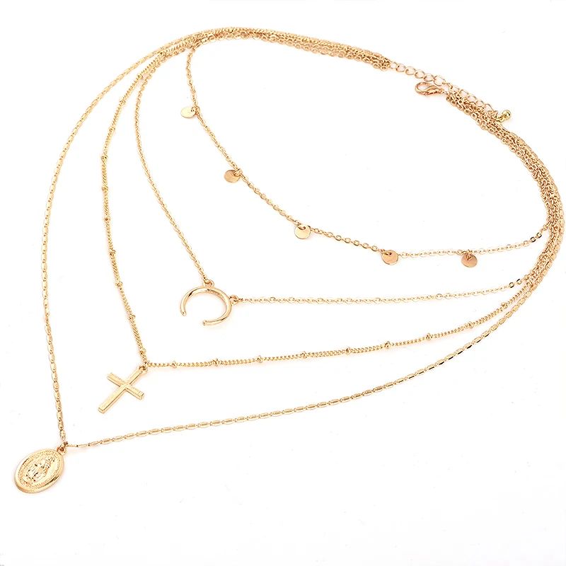 4 шт./компл. женские ожерелья старинные ювелирные изделия Девы Марии золотой