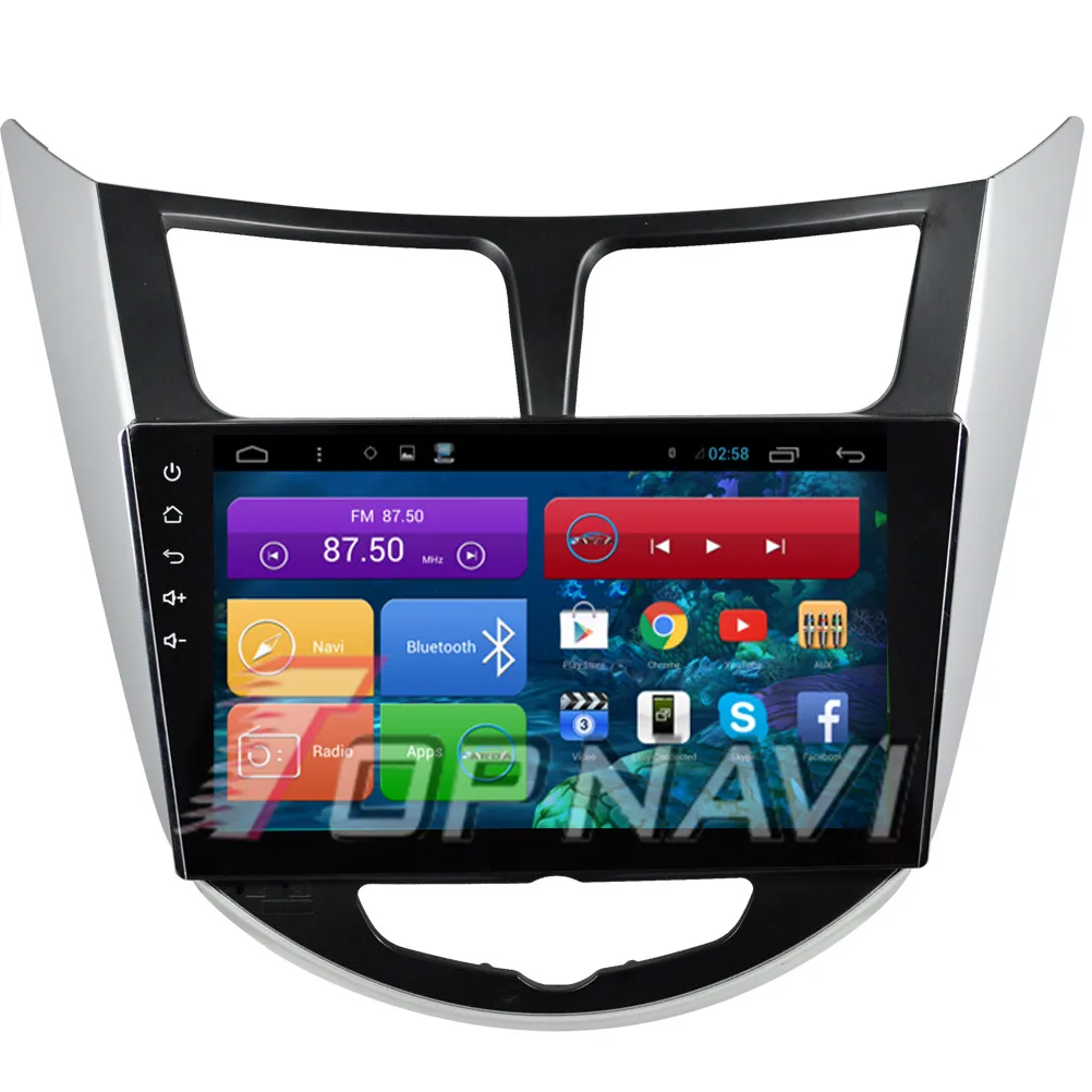 

Topnavi 10.2" Quad Core Android 6.0 Car GPS Navigation for Hyundai Verna 2015 Autoradio Multimedia Audio Stereo,NO DVD In Dash