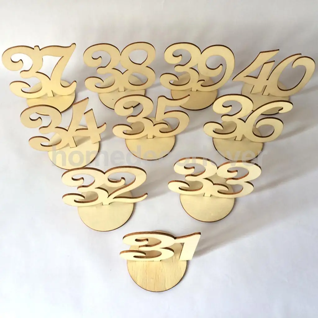 Винтажные фигурки 31-40 деревянные настольные цифры на свадьбу день рождения