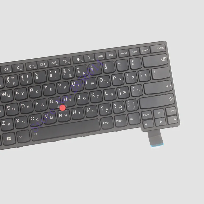 Russian Layout Keyboard for Lenovo Thinkpad S3 YOGA 14 RU Black with Frame and Red Pointing Stick Keyboard - Backlit image 4