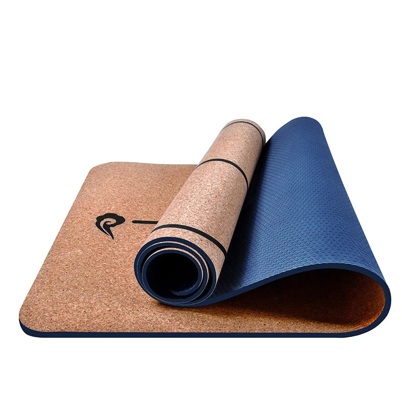 5MM TPE+Cork Yoga Mats Position Line Tasteless Non-slip Mat Lose Weight Body Building High-density Exercise Pilates Pad | Спорт и