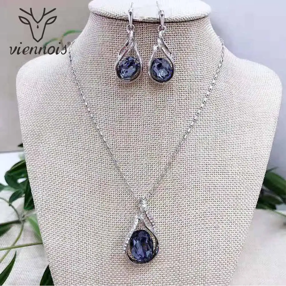 Viennois Модные Ювелирные наборы с кристаллами красочный горный хрусталь подвеска