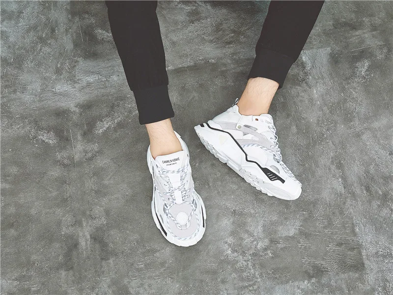 Повседневная Белая обувь; женские кроссовки на платформе; zapatos de mujer; модная брендовая обувь; chaussures femme; женская обувь из натуральной кожи; Цвет Черный