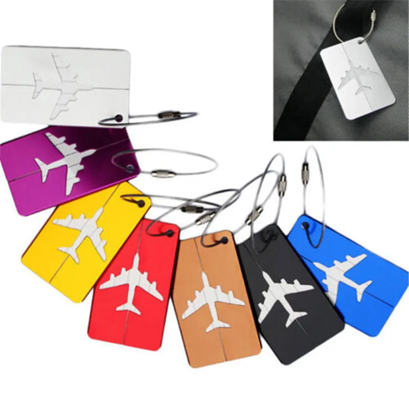 

1PCS Aluminium Luggage Tags Suitcase Label Name Address ID Bag Baggage Tag Travel