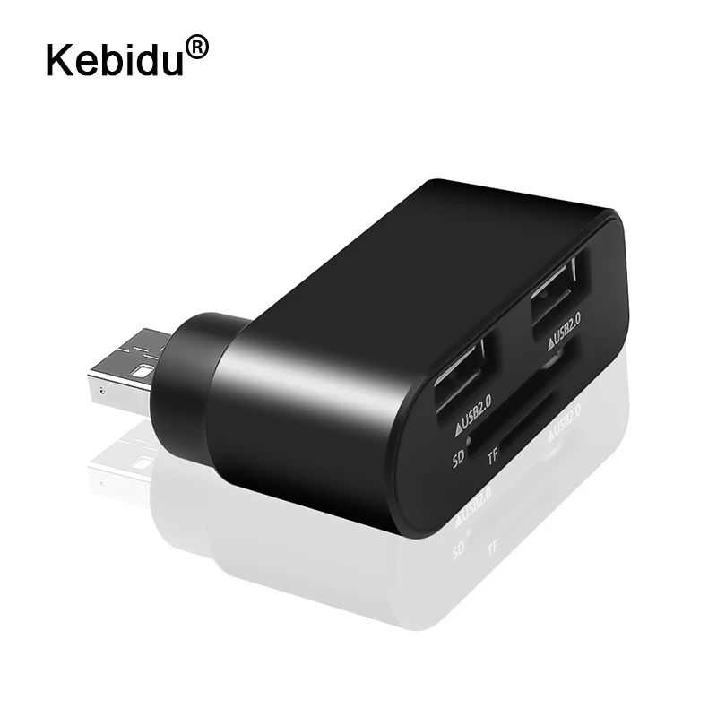 Разветвитель kebidu с 2 портами USB 0 и кардридером для SD TF карт|USB-хабы| |