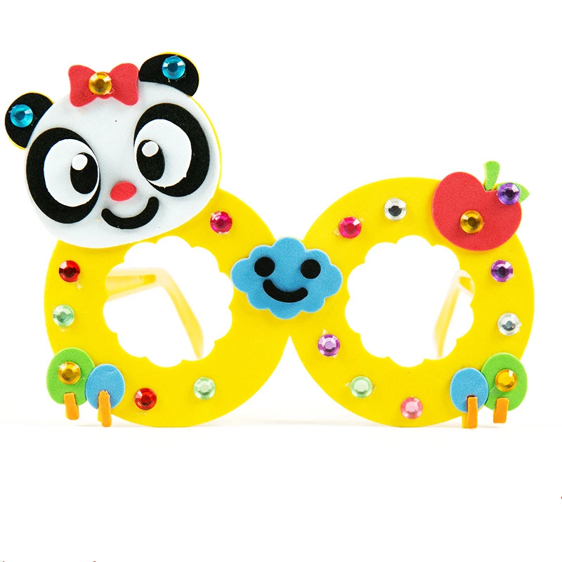 panda Креативные очки ручной работы для маленьких детей, детские очки ручной работы, рамка, обучающий материал ручной работы, пазлы-самоделки, Игрушки для маленьких детей - Цвет: panda