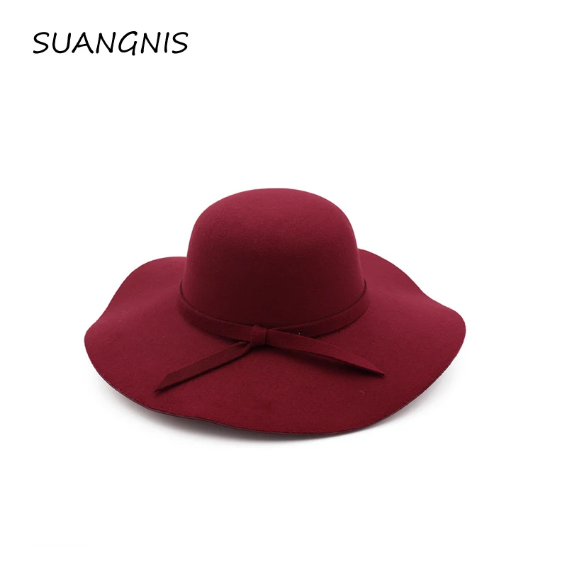 

Autumn winter Summer fashion fedoras vintage pure Women's Beach Sun hat female waves large brim sunbonnet fedoras lady sun hat