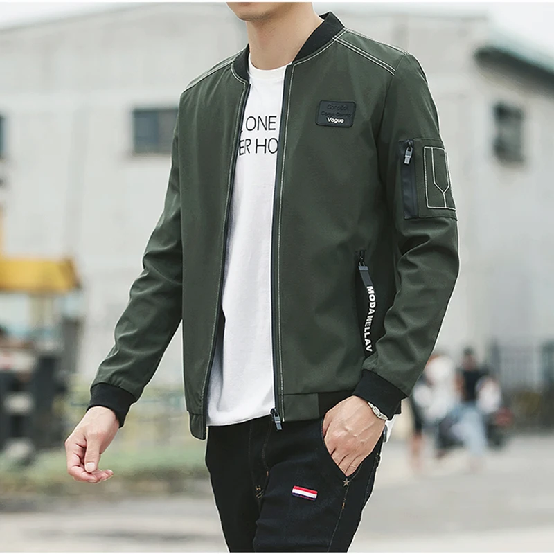 Мужская приталенная куртка-бомбер HCXY для бейсбола большие размеры 5XL весна-осень