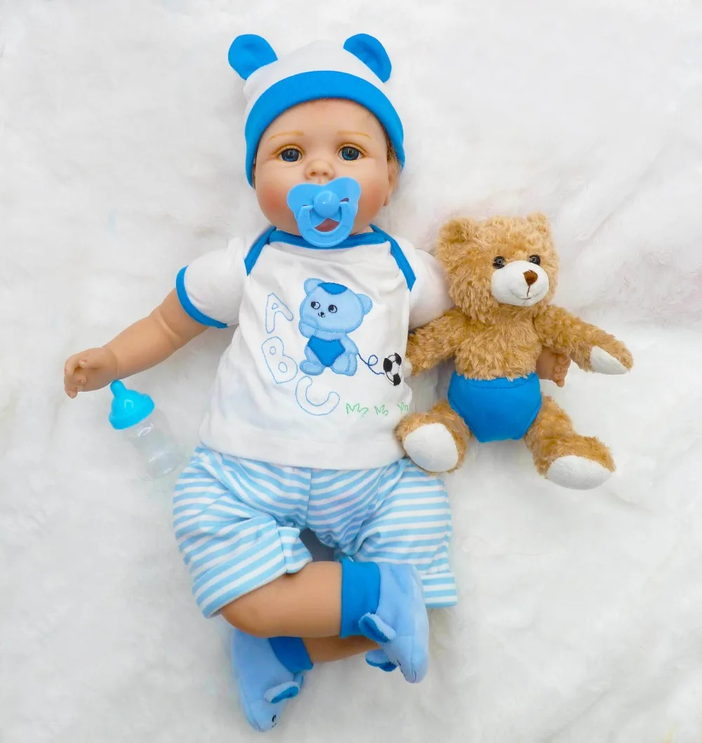 55 см мягкие силиконовые Reborn Baby Doll игрушки как настоящие новорожденных Для