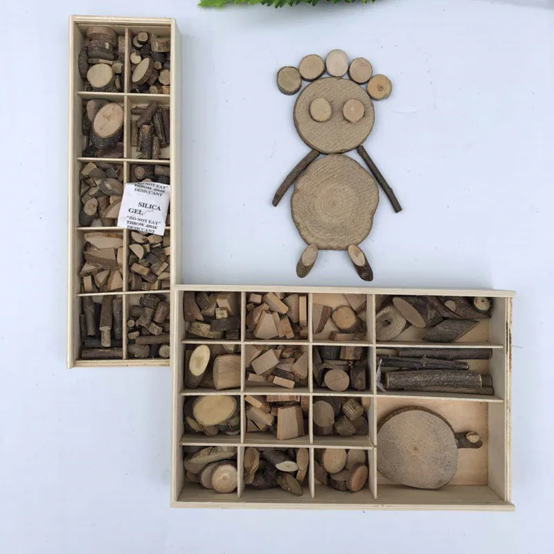 Logwood 30-50pcs Baby DIY Toy Nature Wood Art & Craft Handmade Create Wooden toy Educational Originality wood for Children Gift