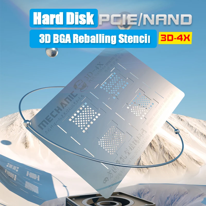 Стальная сетка MECHANIC 3D 0 2 мм трафарет для реболлинга BGA iPhone 4/6/6s/7/8/X Xs MAX XR iPad 2/3/4 Air