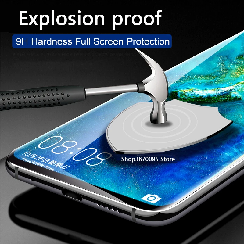 Protector de pantalla de vidrio templado para Huawei Mate 20, cubierta completa de pegamento, 2 HMA-L29.-2