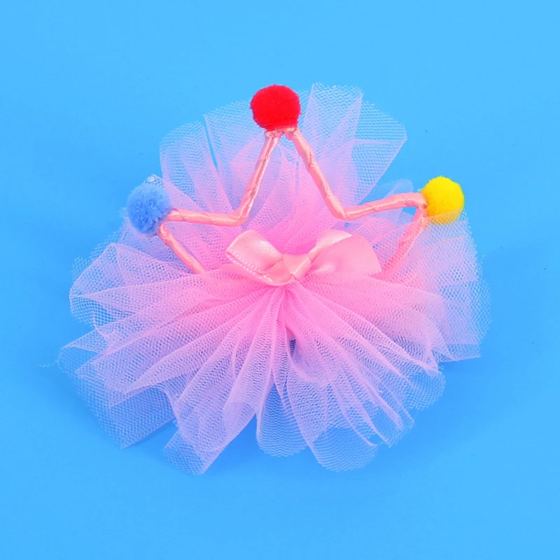 1 шт. Милая Кружевная заколка для волос в виде короны принцессы собаки кошки