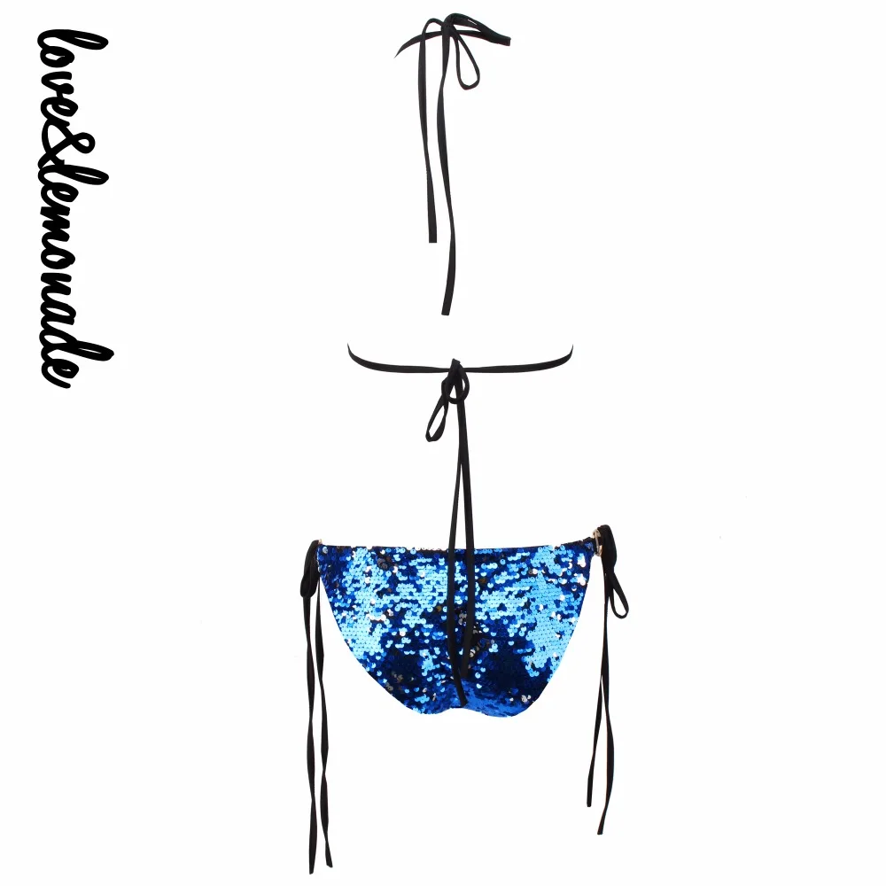 Женский Железный костюм LOVE & LEMONADE голубой с блестками модель LM0049|irons set|sequin setlove sets |