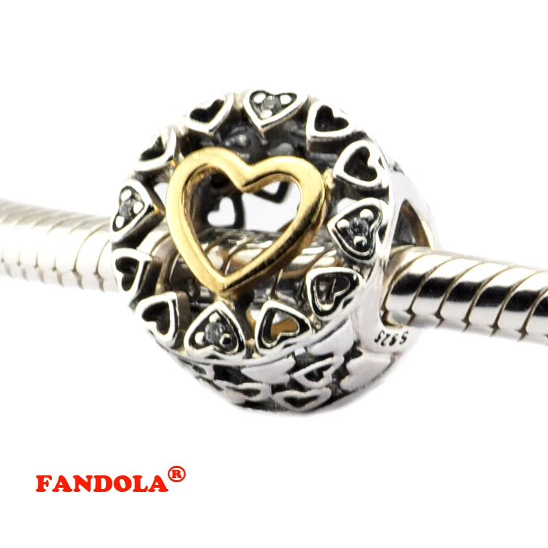DIY подходит для браслетов Pandora Beads 100% 925 пробы серебряные ювелирные изделия