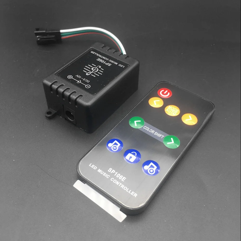 SP106E 9 клавиш Светодиодный музыкальный контроллер DC5V 12V WS2811/WS2812B/6812/1903/6803 Волшебная