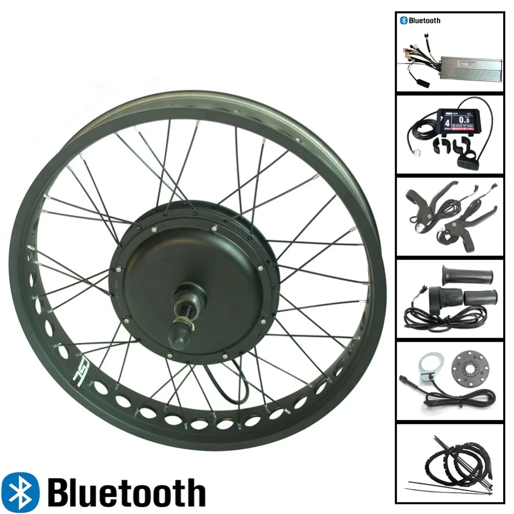 Bluetooth с крупными покрышками для езды по Электрический 20/24/26 ''* 4,0 48V 750W толстый двигателя на задние колеса, фара для электровелосипеда в комплект для электрический Снежный велосипед LCD8H дисплей