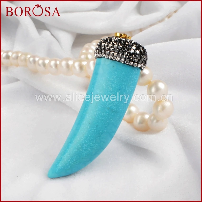 BOROSA эксклюзивное Druzy ожерелье кулоны лидер продаж Новые бусины из синего камня в