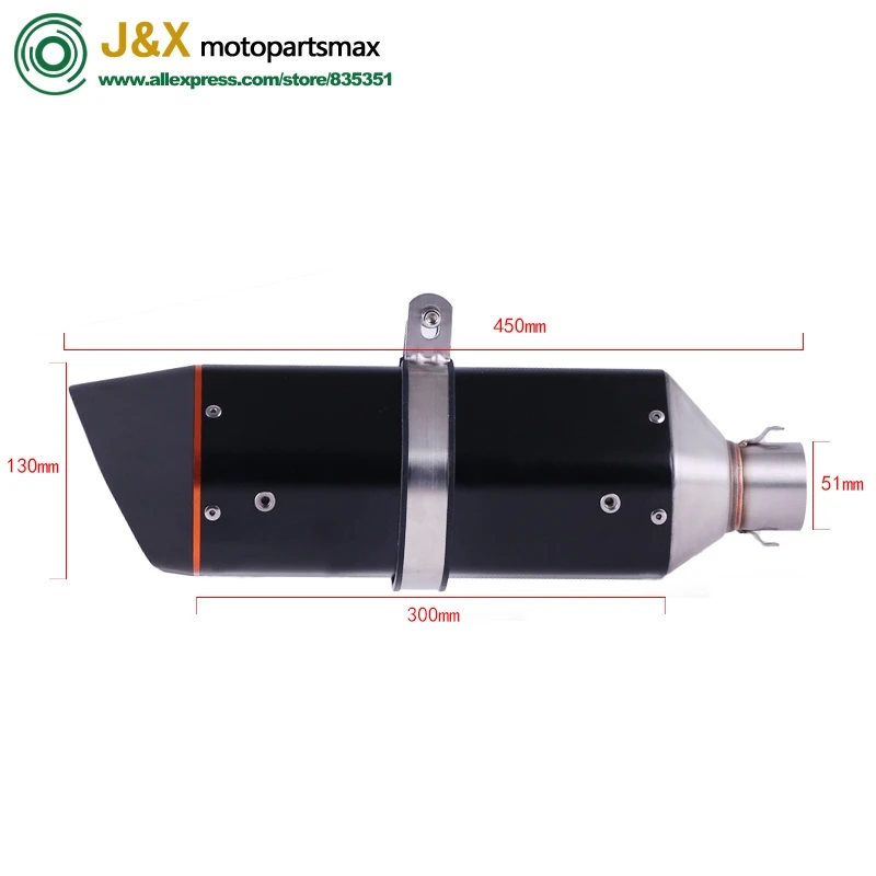 

Motorcycle Exhaust Muffler Pipe Link Pipe Carbon Fiber Exhaust Slip on Escape FOR HONDA NC700 NC750 NC750X 2012-2017