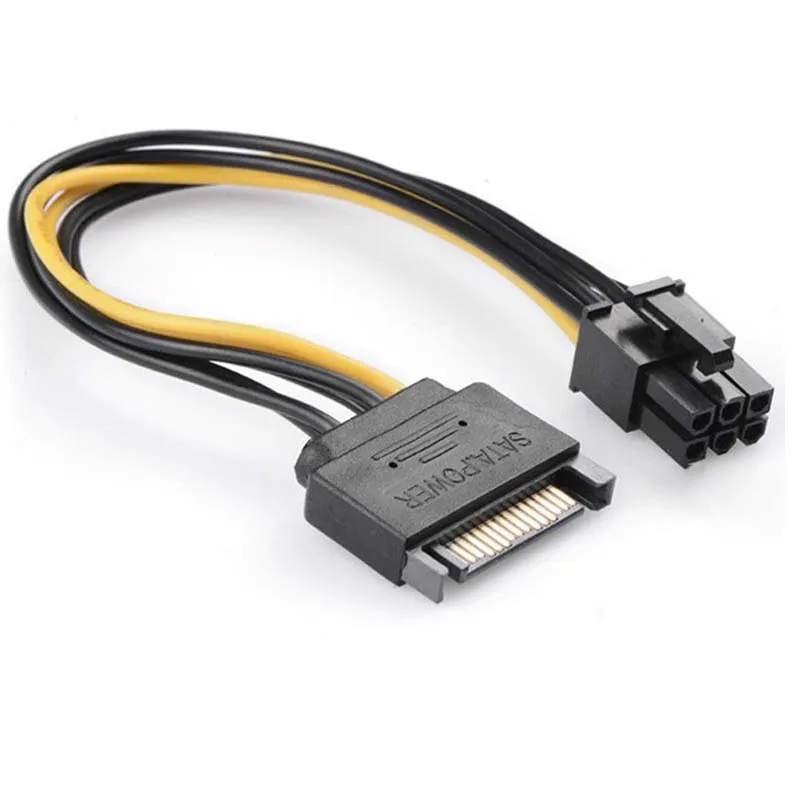 10 шт. SATA Male Power 15 Pin к PCI Express карта адаптер кабеля питания 6 pin|Кабели для
