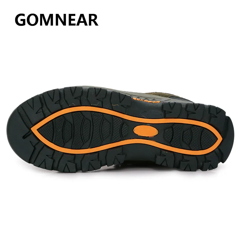 GOMNEAR Camel Shoes Men Genuine Leather Hiking Shoes Climbing Breathable Sneakers Outdoor Tourism Hiking Boots Mountain Shoes
