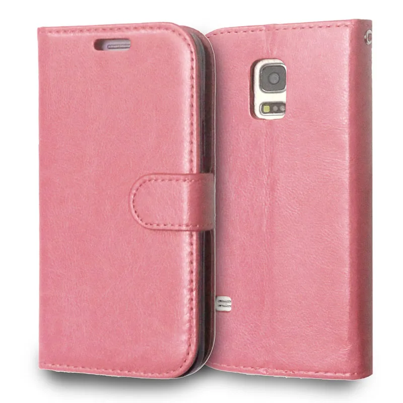 S5Mini чехол для телефона s, чехол для samsung Galaxy S5 Mini, флип-чехол, кожаный кошелек, сумка с отделением для карт, подставка, чехол, Fundas - Цвет: Pink