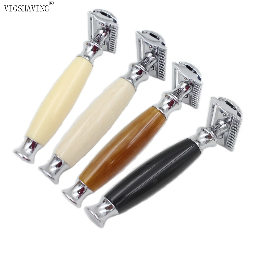 VIGSHAVING бритва Цена акции Faxu Иври смолы ручки хромированные открытым гребень Double